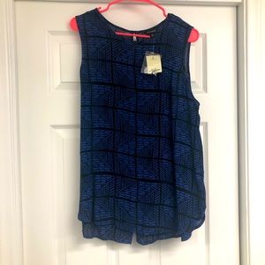 NWT Lucky Brand Tank Button Back and slit,  L